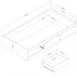 South Shore Londen Mates Bed with 3 Drawers Twin Winter Oak