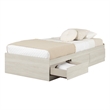 South Shore Londen Mates Bed with 3 Drawers Twin Winter Oak