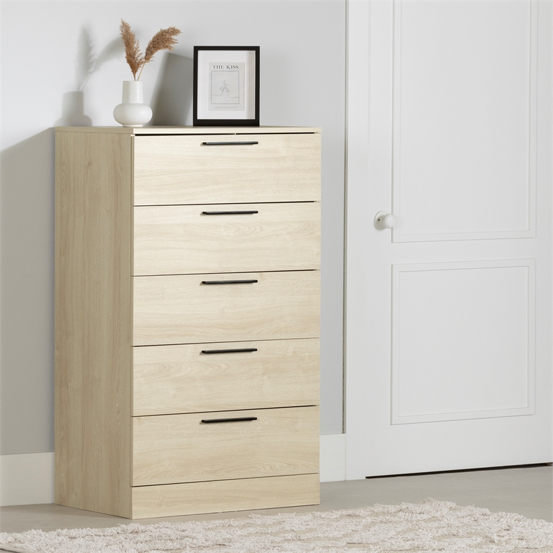 South Shore Step One Essential 5-Drawer Chest  Bleached Oak
