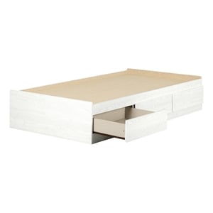 south shore arlen mates bed with 3 drawers twin white pine