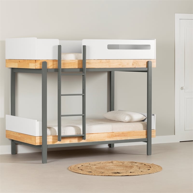 South Shore Bebble Bunk Bed Twin Natural and Gray