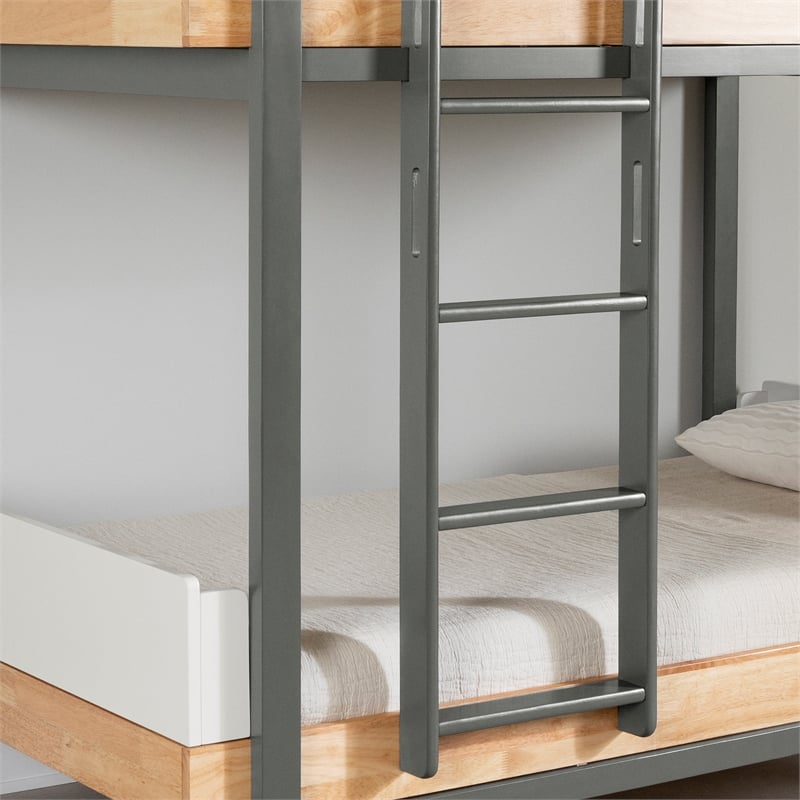 South Shore Bebble Bunk Bed Twin Natural and Gray