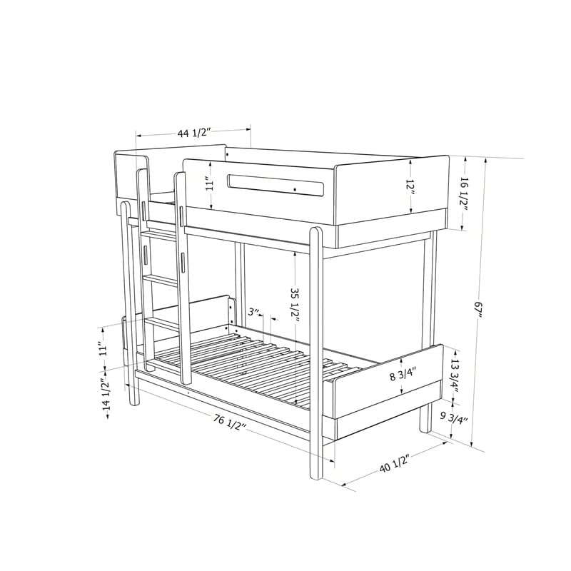 South Shore Bebble Bunk Bed Twin Natural and Gray