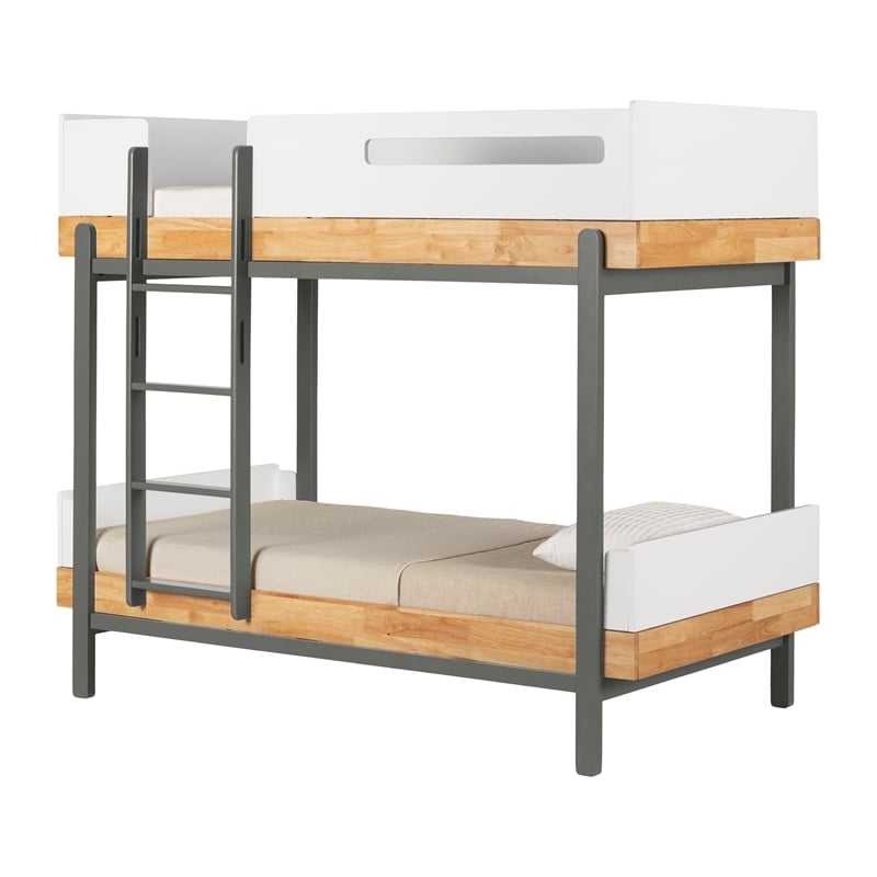 South Shore Bebble Bunk Bed Twin Natural and Gray