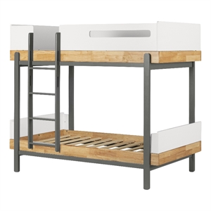 south shore bebble bunk bed twin natural and gray