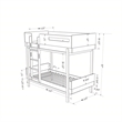 South Shore Bebble Bunk Bed Twin Soft Gray and White