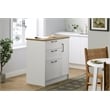 South Shore Toscano 3-Drawer Kitchen Island with Door White and Maple Nutmeg