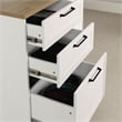 South Shore Toscano 3-Drawer Kitchen Island with Door White and Maple Nutmeg