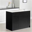 South Shore Olio Kitchen Island with Door Black and Faux White Marble