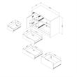 South Shore Olio Kitchen Island with Door Black and Faux White Marble