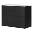 South Shore Olio Kitchen Island with Door Black and Faux White Marble
