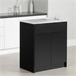 South Shore Olio Compac Kitchen Island with Storage Black and Faux White Marble