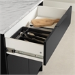 South Shore Olio Compac Kitchen Island with Storage Black and Faux White Marble