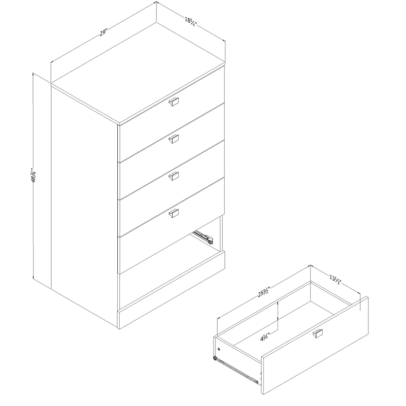 South Shore Spark 5-Drawer Chest  Pure White