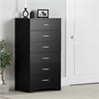 South Shore Maddox Single 6 Drawer Lingerie Chest in Black Finish