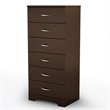 South Shore Back Bay Single 6 Drawer Lingerie Chest in Chocolate Finish