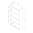 South Shore Axess 4 Shelf Bookcase in Pure Black