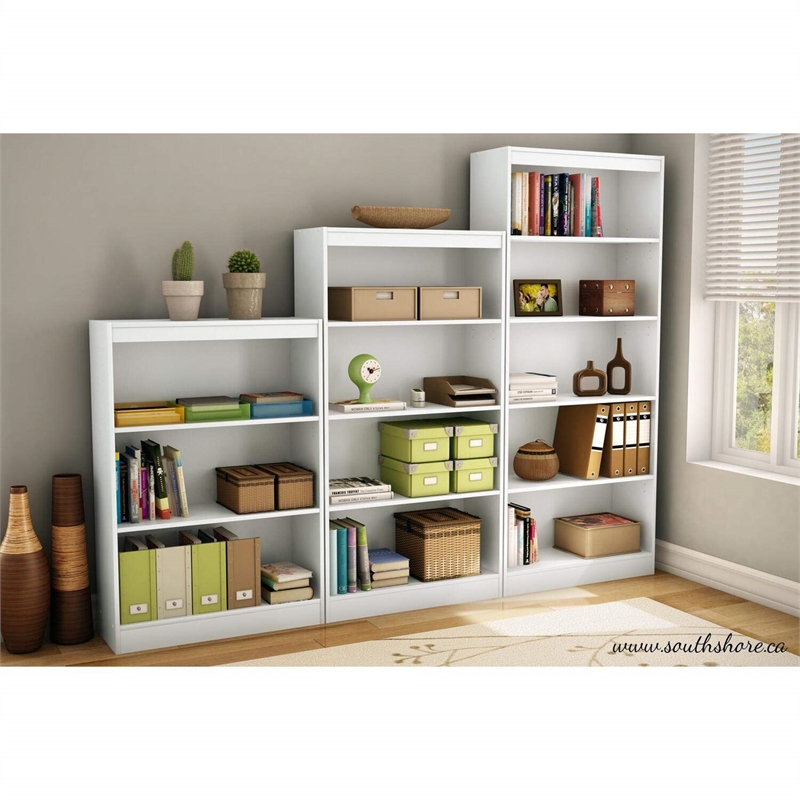 South Shore Axess 4 Shelf Bookcase in Pure Black