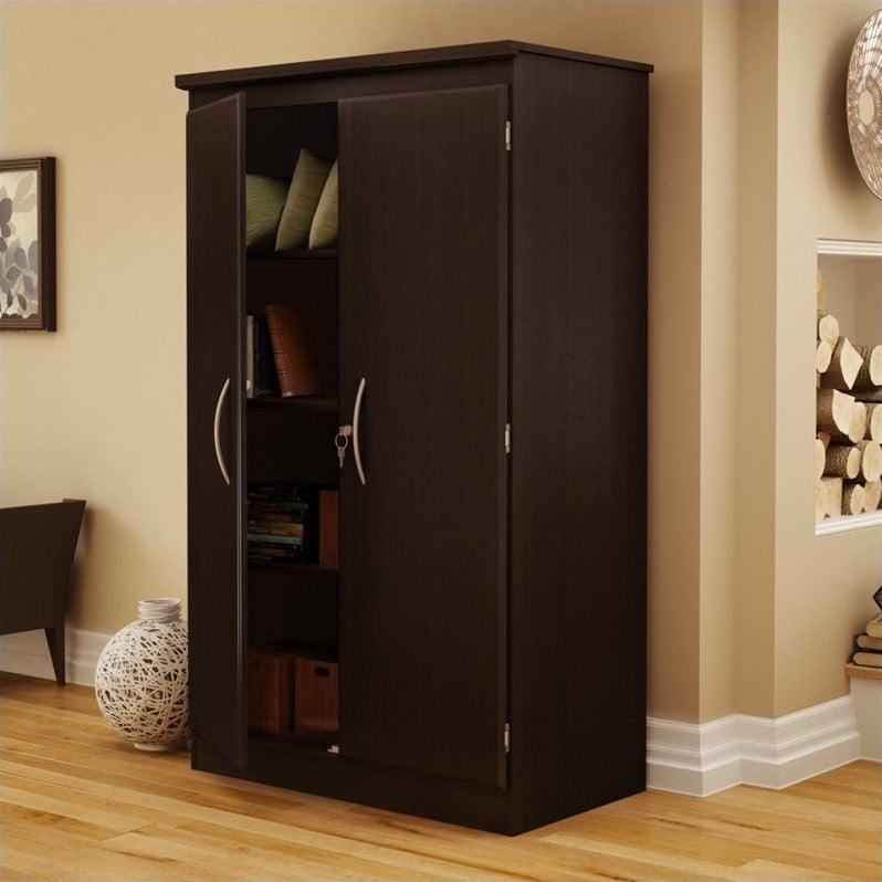 South Shore Park 2 Door Storage Cabinet in Chocolate Finish   7259970