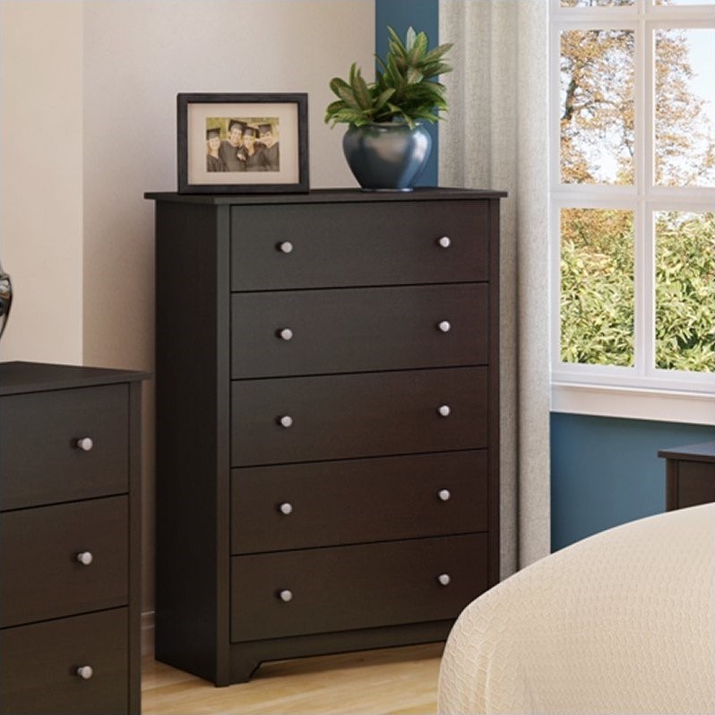 South Shore Breakwater 5 Drawer Chest In Chocolate Finish 3119035