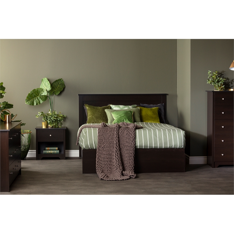 South Shore Breakwater Full / Queen Panel Headboard in Espresso | Cymax