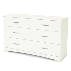 South Shore Maddox 6 Drawer Dresser in Pure White Finish