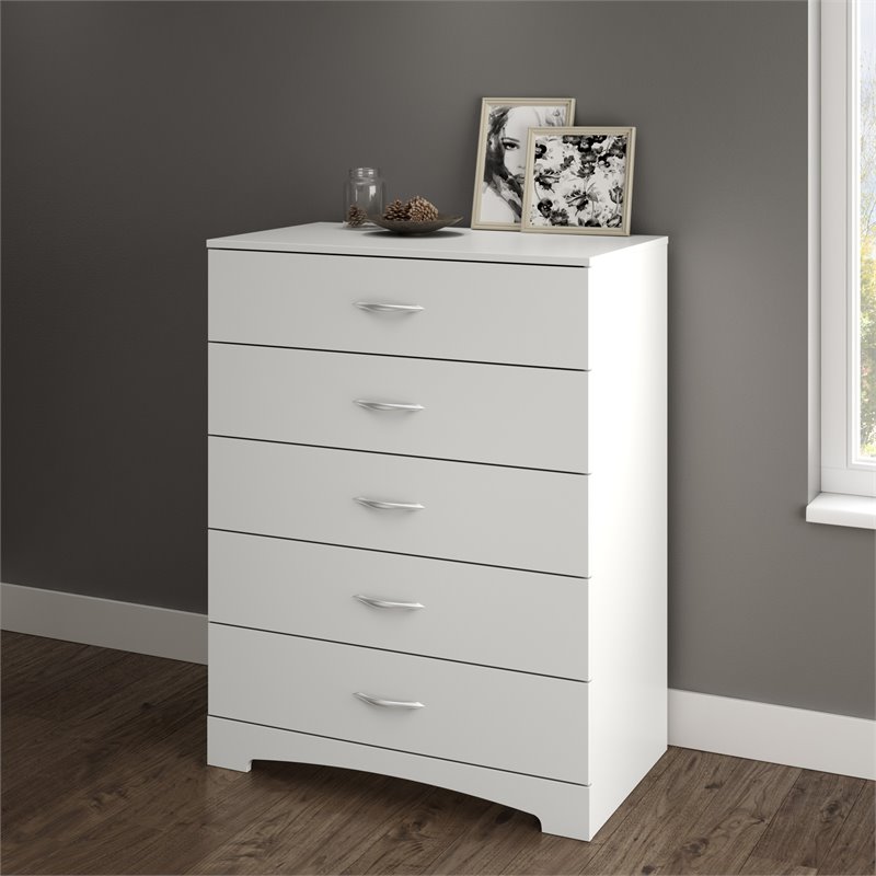 South Shore Maddox 5 Drawer Chest Pure Black 