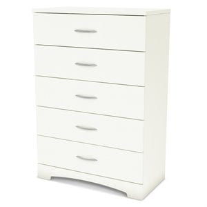 South Shore Maddox 5 Drawer Chest in Pure White Finish
