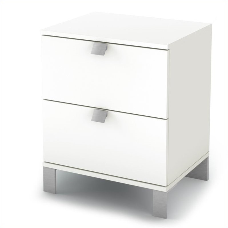 South Shore Affinato Nightstand In Pure White Finish 3260060