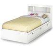 South Shore Spark Particleboard Twin Mates Platform Storage Bed in Pure White