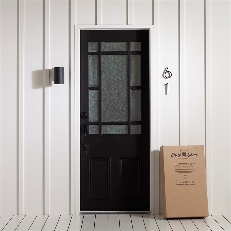 South Shore Affinato Twin Bookcase Headboard in Black