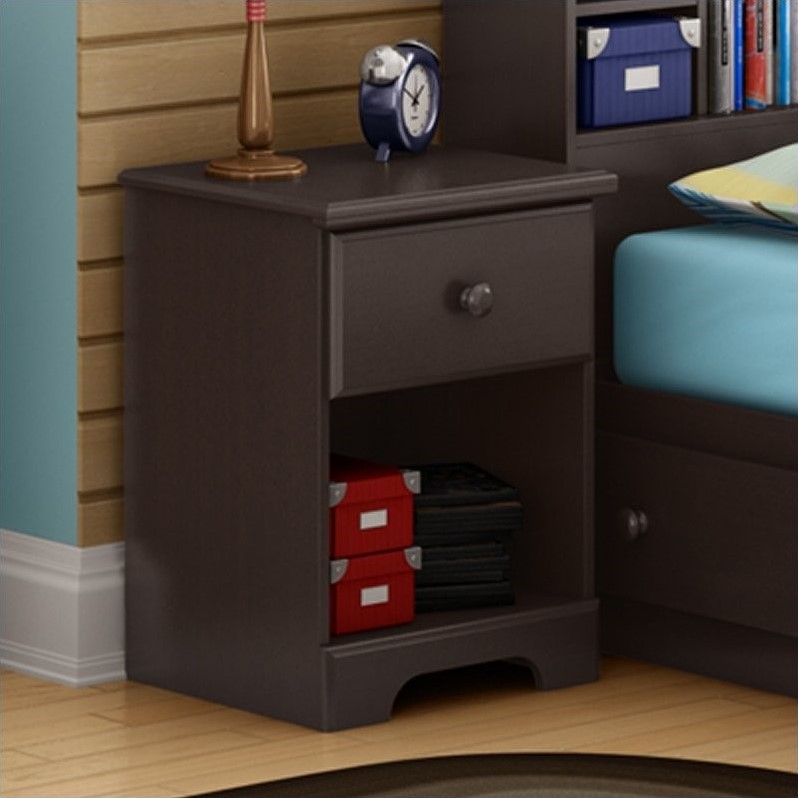 South Shore Summer Breeze Nightstand in Chocolate Finish 3219062