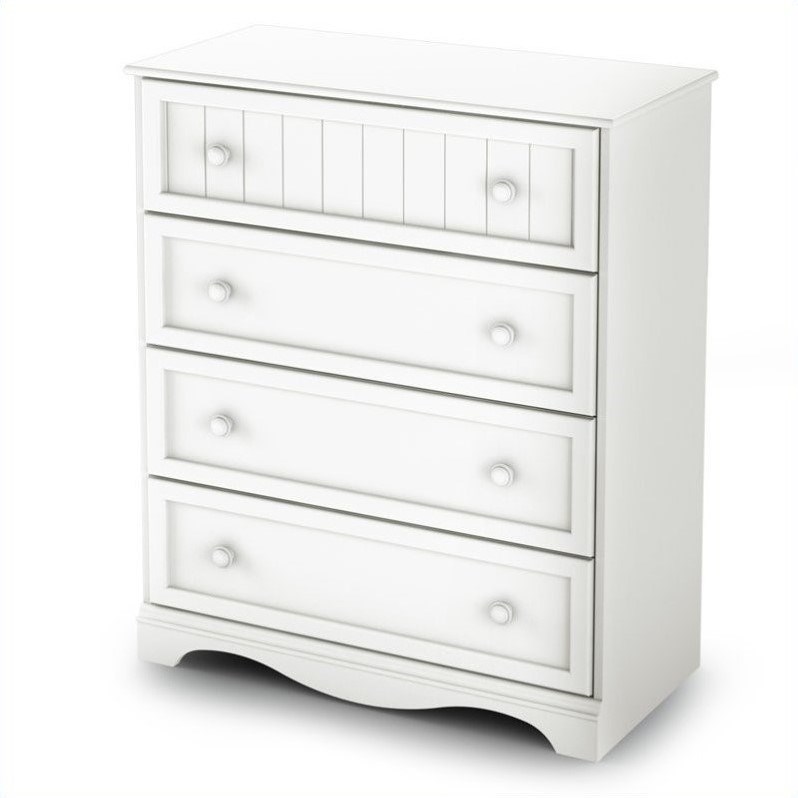 South Shore Savannah 4 Drawer Chest in Pure White