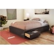 South Shore Full Mates Bed with 3 Drawers in Pure Black