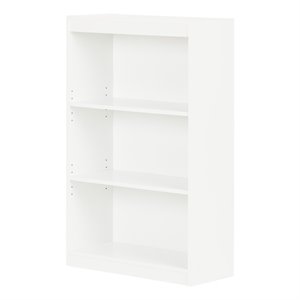 axess 3 shelf bookcase in white