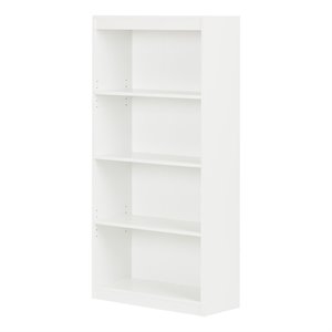 South Shore 4 Shelf Contemporary Bookcase in Pure White