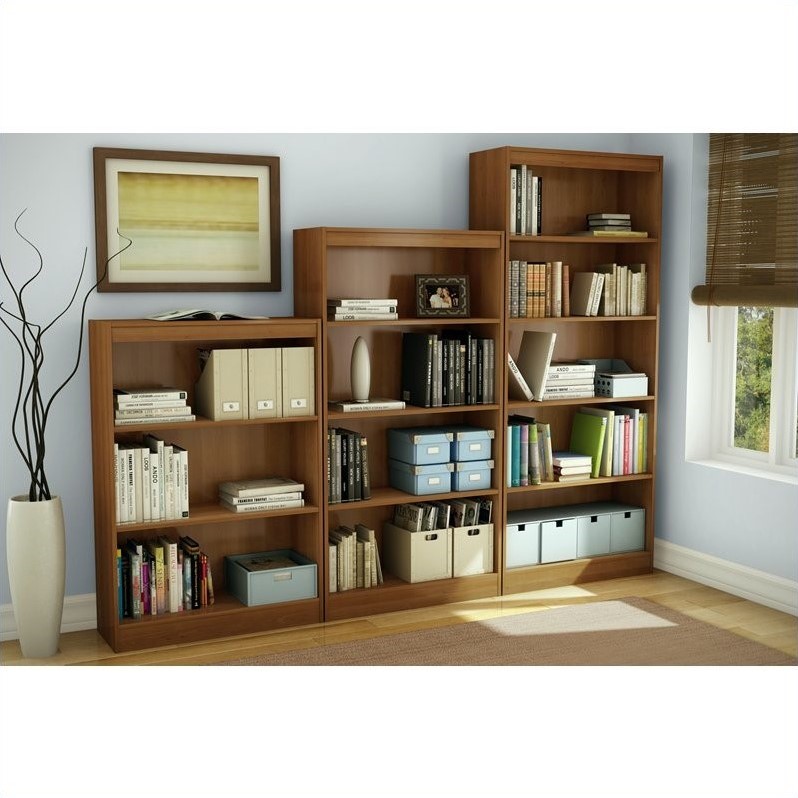 South Shore 5-Shelf Transitional Wood Bookcase in Morgan Cherry