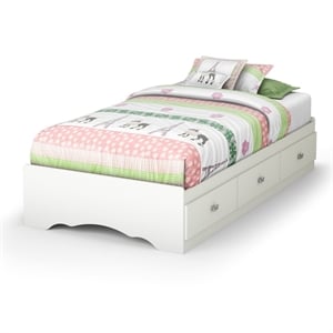 South Shore Sabrina Twin Mates Storage Bed in Pure White