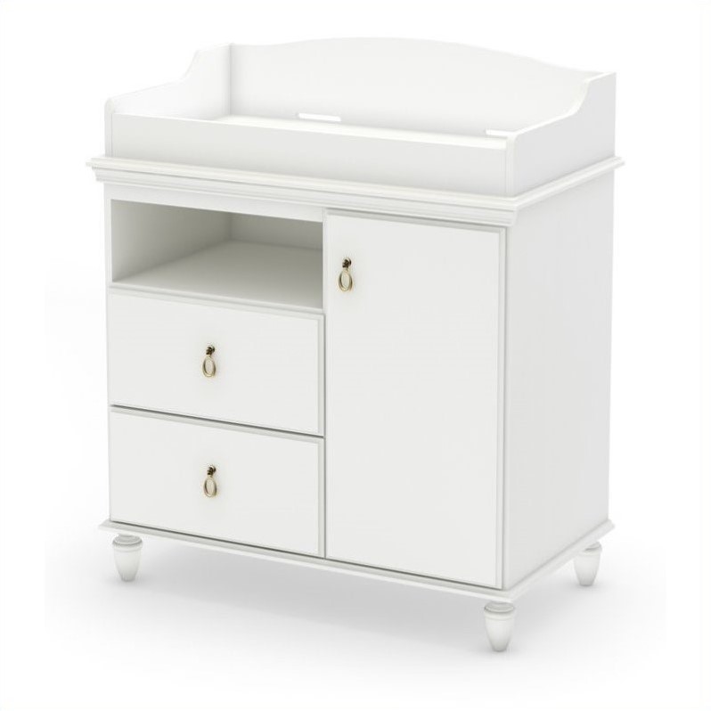 South Shore Moonlight Changing Table In Pure White 3760332 South Shore Changing Table And Dresser White