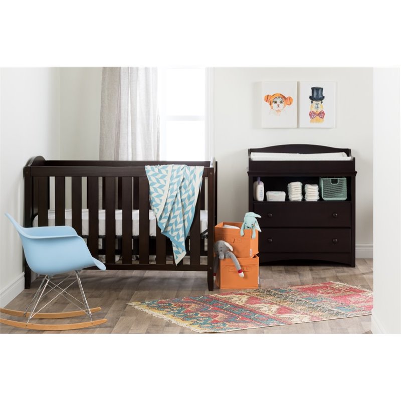 South Shore Angel Crib and Toddlers Bed in Espresso