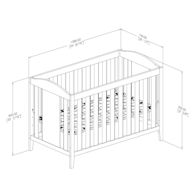 South Shore Angel Crib and Toddlers Bed in Pure White | Cymax Business