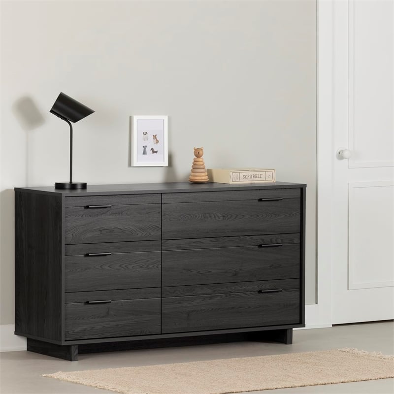 South Shore Fynn 6 Drawer Dresser in Gray Oak