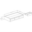 South Shore Fynn Twin Mates Bed with 3 Drawers in Gray Oak