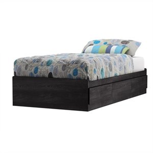 south shore fynn twin mates bed with 3 drawers