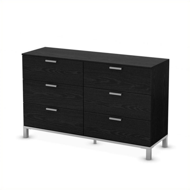 South Shore Flexible 6 Drawer Dresser In Black Oak 3347027