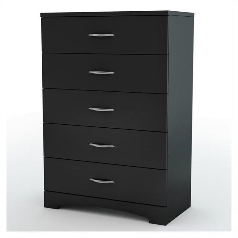 South S 3 Piece Maddox Dresser With, Black And Silver Dresser Nightstand