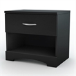 South Shore 3 Piece Maddox Dresser with Chest and Nightstand Set in Pure Black