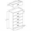 South Shore 3 Piece Maddox Dresser with Chest and Nightstand Set in Pure Black