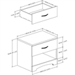 South Shore 3 Piece Maddox Dresser with Chest and Nightstand Set in Pure Black