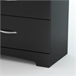 South Shore 3 Piece Maddox Dresser with Chest and Nightstand Set in Pure Black